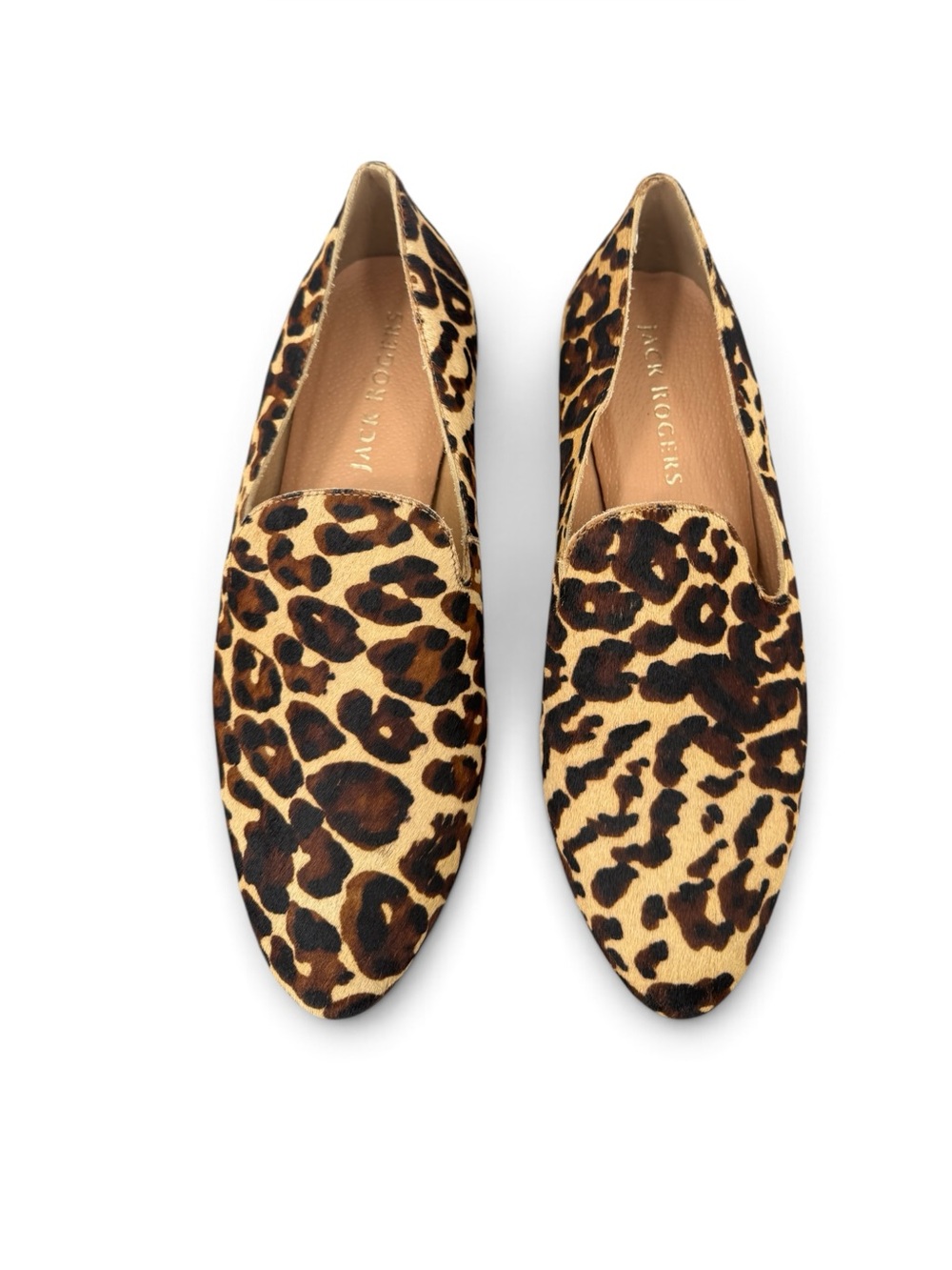 Jack Rogers Audrey Loafers Women’s Leopard Calf Hair Flats